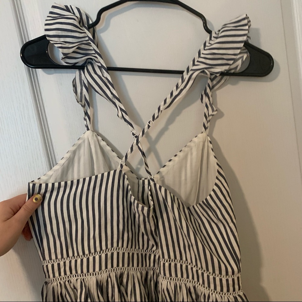 H&M Pinstripe Sundress With Flutter Sleeves - image 8